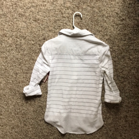 White and gray striped button-down - Picture 3 of 4